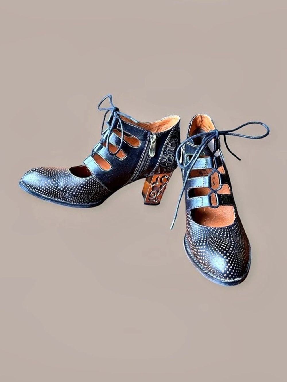 Spring Step L'Artiste Novella Pump - Vintage Inspired Shootie US 7 Like New
